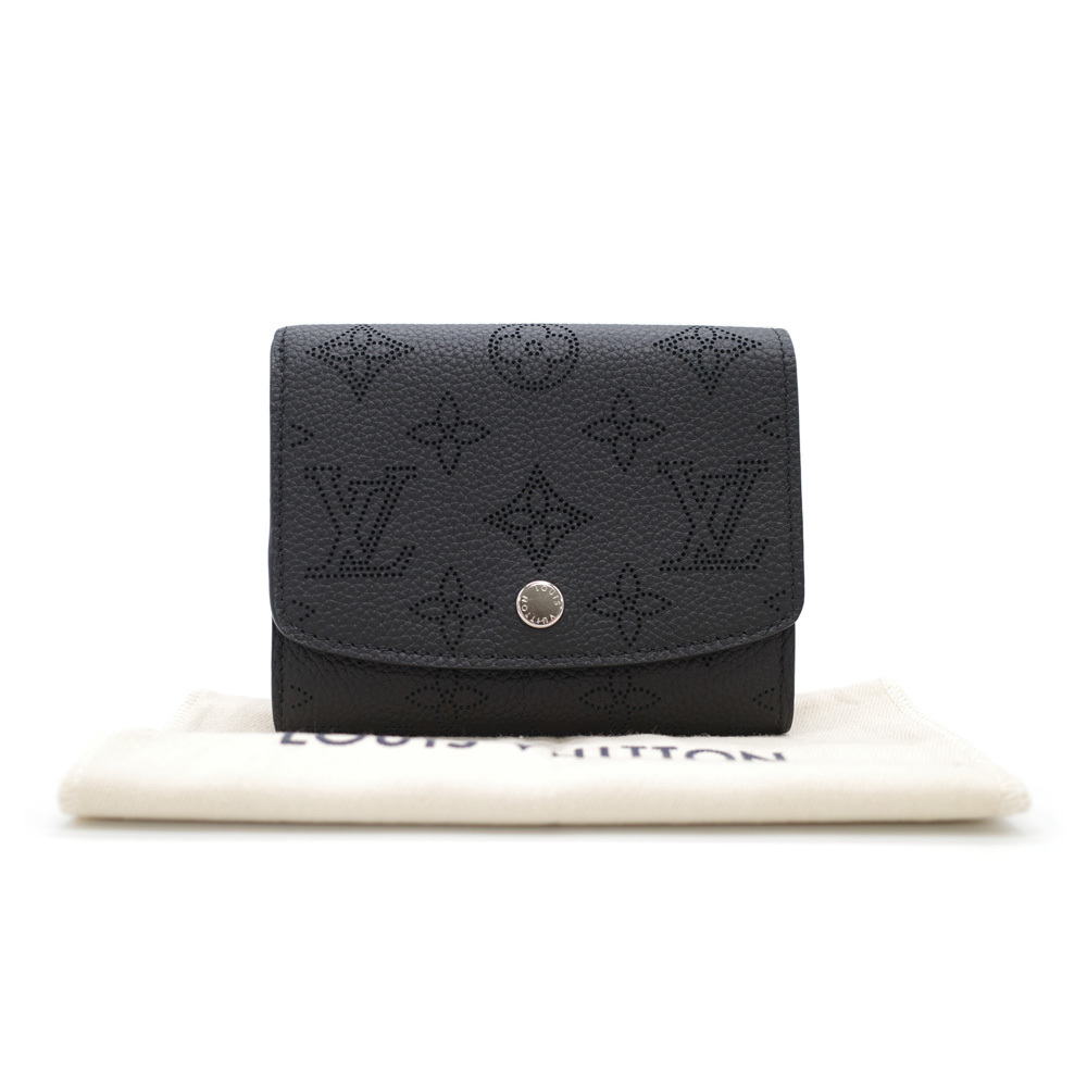 Louis Vuitton Portefeuille Iris Compact Bi-fold Wallet Black Monogram